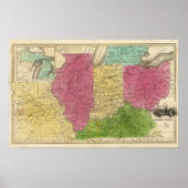Westerne Staten met inzetkaart van Upper Michigan Poster (Voorkant)