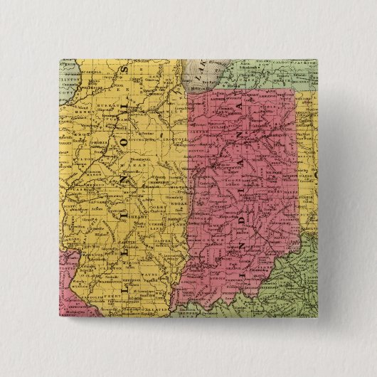 Westerne Staten, VS Vierkante Button 5,1 Cm (Voorkant)
