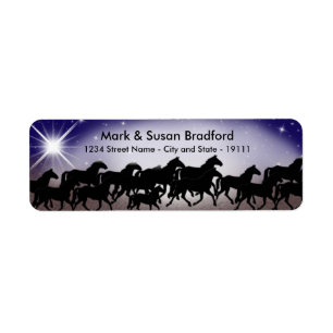 WESTERNE STERRENNACHT/PAARDEN - RETOURLABELS ETIKET