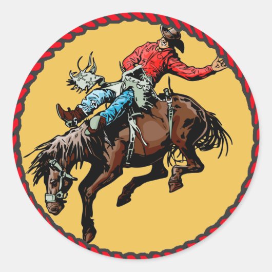 Westerne Sticker Rodeo Bronc Rider (Voorkant)