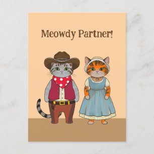 Westerne stijl Katten Valentijn Wild West Briefkaart