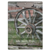 Westerne Stijl Rustiek Wagon Wiel Klembord (Voorkant)