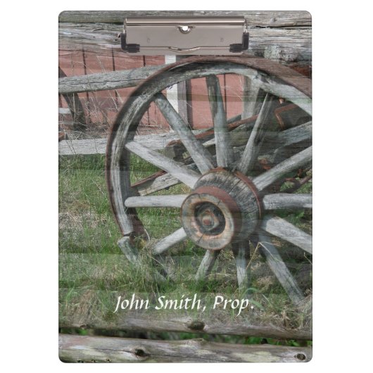Westerne Stijl Rustiek Wagon Wiel Klembord (Voorkant)