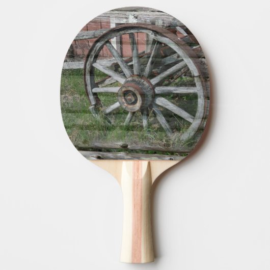 Westerne stijl Rustige Wagon Wheel Ping Pong Paddl Tafeltennisbatje (Voorkant)