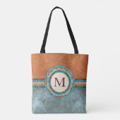 Westerne stijl Turquoise & Sinaasappel Draagtas (Achterkant)