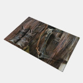 Westerne stijlpaarden en cowboy Boots Deurmat (Schuin)