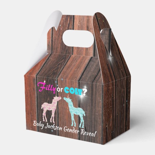 Westerne stijlpagina's met filtreer of kleur onthu bedankdoosjes (Achterkant)