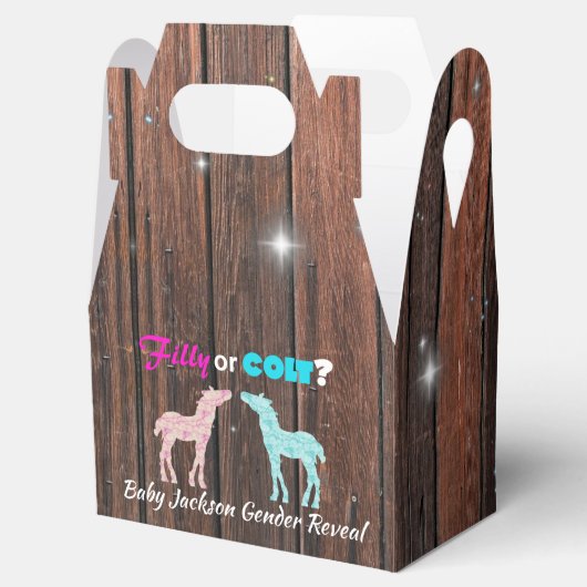 Westerne stijlpagina's met filtreer of kleur onthu bedankdoosjes (Geopend)