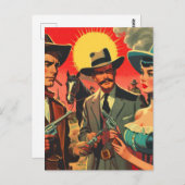  Westerne stripillustratie Briefkaart (Voorkant / Achterkant)