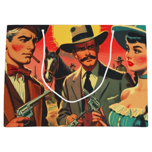  Westerne stripillustratie Groot Cadeauzakje (Voorkant)