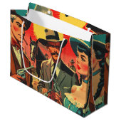  Westerne stripillustratie Groot Cadeauzakje (Voorkant Gekanteld)