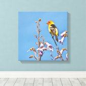 Westerne Tanager Canvas Afdruk (Insitu (Houten vloer))