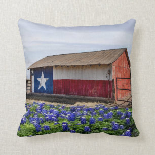 Westerne Texas Barn en Bluebonnets Kussen