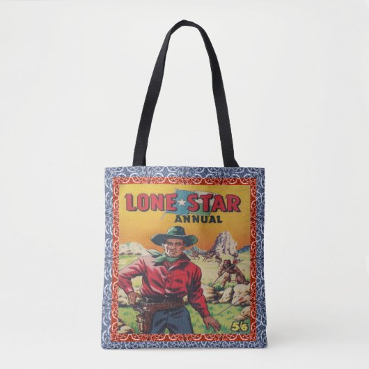 Westerne Texas Lone Star Cowboy Print Bag Draagtas (Voorkant)