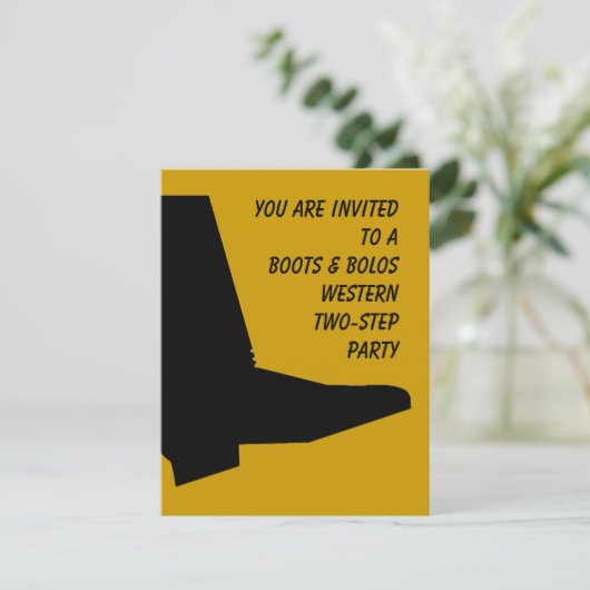 WESTERNE TEXAS TWEE-STAP THEMED ARTIJ INVITATIE KAART (Staand voorkant)