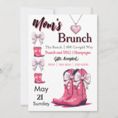 Westerne thema roze bogen en laarzen Moederdag Kaart (Voorkant)