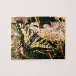 Westerne Tiger Swallowtail Butterfly op Rodgersia Legpuzzel