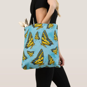 Westerne Tijger Swallowtail Vlinder op Wolken Draagtas