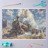 Westerne  Trein Heist Decoupage Tissuepapier (Craft)