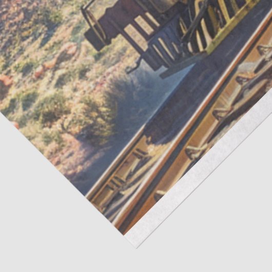 Westerne Trein Heist Decoupage Tissuepapier (Detail)