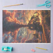 Westerne trein zonsondergang Showdown Decoupage Tissuepapier (Craft)