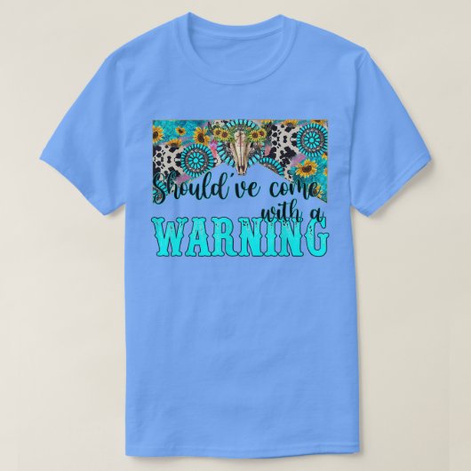 Westerne Turquoise Bull Skull Shouldve T-shirt (Design voorkant)
