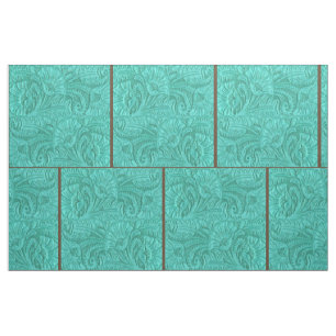 Westerne turquoise Faux Leather Fabric 9" voor cro Stof