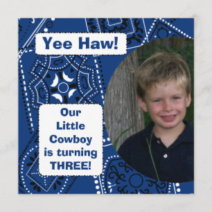 Westerne uitnodiging Bandana Cowboy Birthday