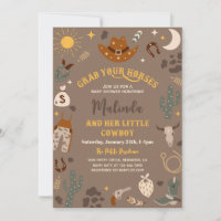 Westerne uitnodiging tot Baby shower | Cowboy Baby