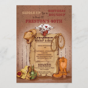 Westerne uitnodiging tot Poster