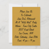 Westerne uitnodiging van de Wild West Party over t (Achterkant)