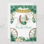 Westerne uitnodiging van Emerald Green Charra Quin (Achterkant)