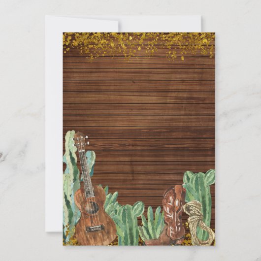 Westerne uitnodiging van het Baby shower Rodeo (Achterkant)