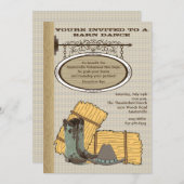 Westerne uitnodiging voor Barn (Voorkant / Achterkant)