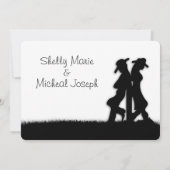 Westerne uitnodiging voor huwelijksthema (Achterkant)