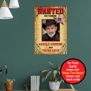 Westerne Verjaardag Gezocht Poster