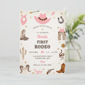Westerne Verjaardag Rustiek Eerste Rodeo Verjaarda Kaart (Staand voorkant)