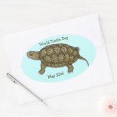 Westerne Vijverschildpad Ovale Sticker (Envelop)