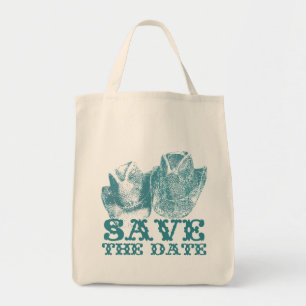 Westerne vintage bruiloft planner tote bag