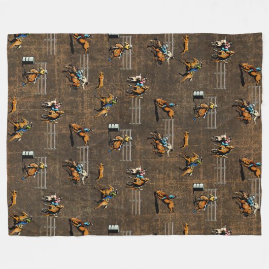 Westerne vlootswand rodeo-evenementen op bruin fleece deken (Voorkant (Horizontaal))