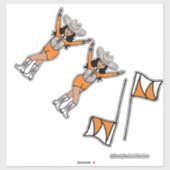 Westerne Vonk Sinaasappel Zilveren Stickers #2 (Vel)