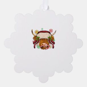 Westerne Vrolijk Kerstfeest Highland Koe Xmas Boer Ornament Kaart