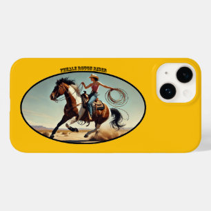 Westerne vrouw Cowgirl op een paard met een touw U Case-Mate iPhone 14 Hoesje