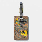 Westerne Wagon Wheel Guitar Cowboylaarzen Zonneblo Bagagelabel (Achterkant verticaal)