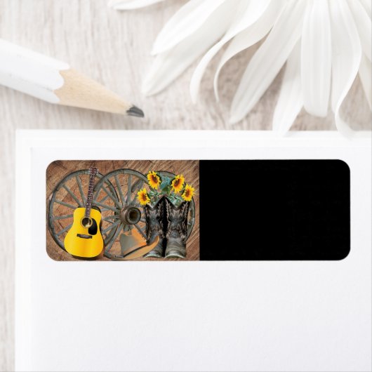 Westerne Wagon Wheel Guitar Cowboylaarzen Zonneblo Etiket (Insitu)