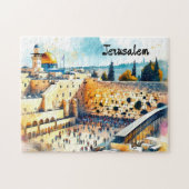 Westerne Wall Kotel Water Color Art Legpuzzel (Horizontaal)