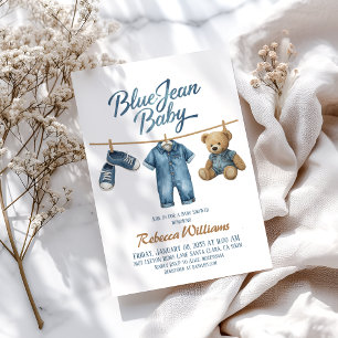 Westerne waslijn Denim Blue Jean Baby shower Kaart