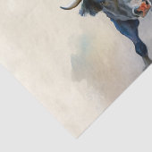Westerne Waterverf "Rodeo Bull Rider" Tissuepapier (Detail)
