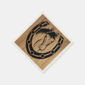 Westerne Wedding Horse Hoefijzer Country Wood Servet (Hoek)
