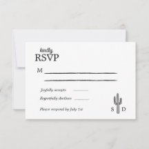  Westerne Wedding RSVP kaart